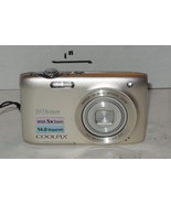 Nikon COOLPIX S3100 14.0MP Digital Camera - Silver Tested Works Battery SD - £117.45 GBP