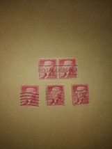 Lot #1 5 Jefferson 1954 2 Cent Cancelled Postage Stamps Red USPS Vintage VTG - $9.90