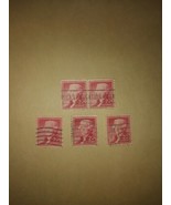 Lot #1 5 Jefferson 1954 2 Cent Cancelled Postage Stamps Red USPS Vintage... - $9.90