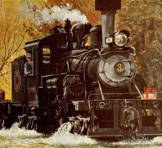 1961 Climax Logging Engine Train Art Print Card American Heritage Railro... - £27.51 GBP