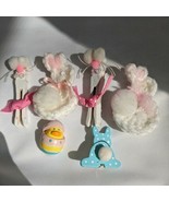 Handmade Handcrafted Handknit Easter Bunny Rabbit Duck Spring Pastel Pins - $24.43 CAD