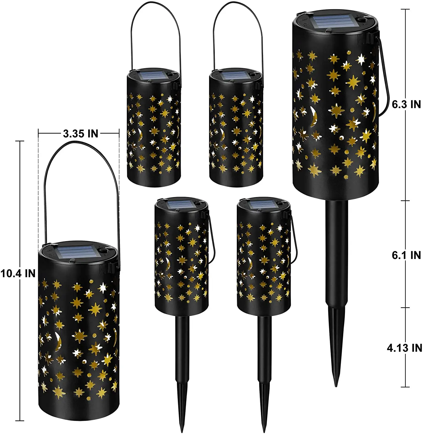 HQXING 2 Pack Solar Lanterns Outdoor Solar Lights Decorative Waterproof,... - £111.86 GBP