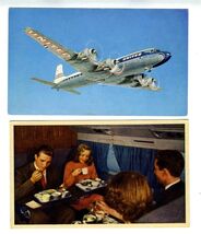 United Airlines DC-6 Club Card and DC- 7 in Flight Postcards 1950's - $11.88