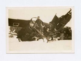 Soldier Standing on Downed Plane Photo Not For Publication Censor Stamp - $27.72