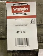 Wrangler Men&#39;s Workwear Ranger Cargo Pants Khaki Size 42 X 30 NEW - £22.99 GBP