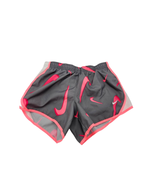 Nike Girls Dri-FIT Tempo Shorts Smoke Grey Pink Logo Mesh Side Size M - $15.54