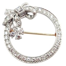 Rare! Authentic Tiffany &amp; Co. Circle Platinum 2.1ct Diamond Pin Brooch 1... - $8,500.00