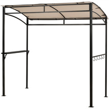 7&#39;x4.5&#39; Grill Gazebo Outdoor Patio Garden BBQ Canopy Shelter Storage Hook Beige - £221.16 GBP