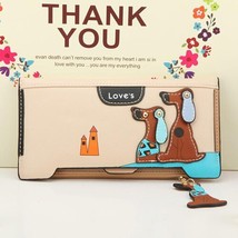 Wallet Women Cute Wallet  3D Long Zipper Purse Dogs Ladies Clutch Card H... - £28.85 GBP