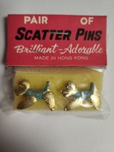 Vintage Brooches Pair of Dogs Blue Enamel Scatter Pins New Old Stock Rar... - $9.99