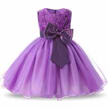 Girls Children Toddler Sleeveless Lace 3D Flower Tutu Princess Dresses_ - £15.18 GBP