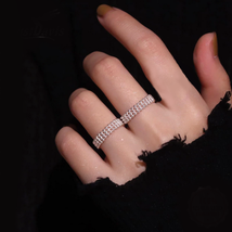 Exquisite 925 Sterling Silver 3 Layer Fine Beaded Ring (Size 6, 7) FAST ... - $238.92 MXN