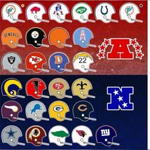 NFL Football Team Helmets Metal Sign 12X8in Vintage Old Art Print Logo X - $34.72 CAD