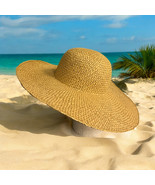 Vintage Sun Hat Women&#39;s One Size Floppy 100% Straw Wide Plain Brim Cap - $414.45 MXN