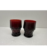 Anchor Hocking Ruby Red Juice Glasses 4” X3” Lot Of 2 - $8.38