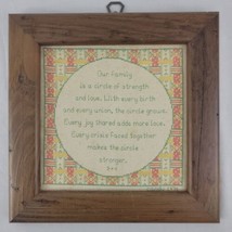 Family Embroidery Framed Rustic Sampler Quilt Farmhouse Country Cottage ... - $17.95