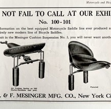H And F Mesinger Saddle Seats 1925 Advertisement Bicycle And Motorcycle DWCC13 - £23.58 GBP