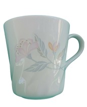 Corning Corelle Coordinates Pink Trio Coffee Mug White Flowers Leaves Swirls - £5.50 GBP