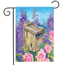 Bluebirds And Lilacs Spring Garden Flag Birdhouse 12.5&quot; X 18&quot; - £16.02 GBP