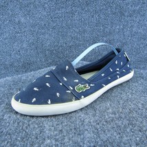Lacoste Sport Women Flat Shoes Blue Fabric Slip On Size 7 Medium - $24.75