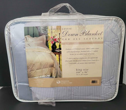 Phoenix Quilted All Weather King Goose Down Filled Blanket 100% Cotton Cover - $108.89