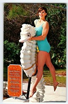 Weeki Wachee Florida Postcard Swimsuit Mermaid With Bubbles Seahorse Chrome - £10.09 GBP