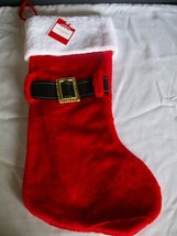 Red Plush Santa Belt Buckle Christmas Stocking Holiday - $24.99