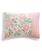 Martha Stewart 100% Cotton Woodblock Floral Frame Sham, Standard or King - £39.22 GBP