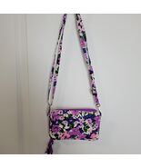 Vera Bradley Triple Compartment Crossbody Bag Wallet Lilac Pink Purple Blue - $475.11 MXN