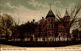 Eau Claire, Wis High School Building Antique 1915 Postcard BK64 - £5.49 GBP