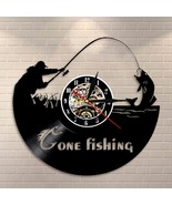 Gone Fishing Wall Art Sign Fish Rod Fisherman Clock Interior Vinyl Recor... - £30.22 GBP+