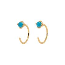 Turquoise Open Huggies Earrings - £27.67 GBP