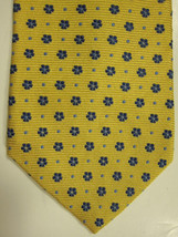 NEW Brooks Brothers Golden Yellow With Blue Florets Neck Tie USA - £26.97 GBP