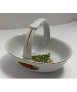 Vintage Jamestown China Christmas Treasure Porcelain Handled Basket 4.5&quot;... - £7.90 GBP