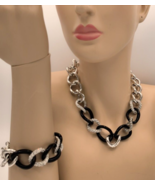 JOAN BOYCE   Signed ~ Vintage Chain Choker Necklace &amp; Chain Bracelet SET - $81.38 CAD