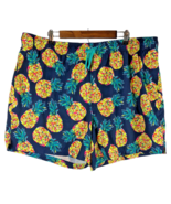 George Size 3XL Swim Trunks Pineapple Print Mens Blue Fruit Tropical Shorts - $25.93
