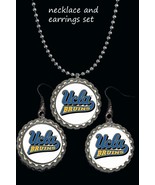 ucla Bruins earrings earring and necklace set great gift  - $161.07 MXN