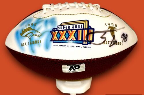 Primary image for PEYTON MANNING & TONY SARAGUSA AUTOGRAPHED SIGNED LOGO 6.5" MINI FOOTBALL wCOA