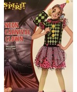 Spirit Halloween Neon Clown Costume Child&#39;s Large 12-14 NWT - $706.61 MXN