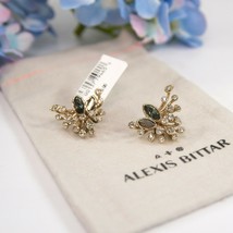 Alexis Bittar Gold Navette Starburst Crystal Large Stud Earrings NWT - £130.02 GBP