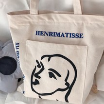 Women Canvas  Bag Henrimatisse Printing Ladies Casual Handbag Tote Bag Large Cap - £45.35 GBP