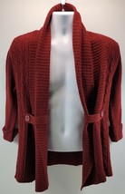 MM) Red Paint Women&#39;s Acrylic Sweater Large Burgundy - £7.73 GBP