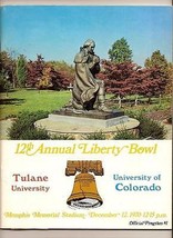 1970 Liberty Bowl Game program Tulane Colorado - £86.44 GBP