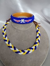 Vintage Native American Navajo Seed Bead Thunderbird Cuff Bracelet &amp; Cho... - $17.82