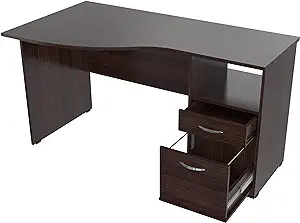 America Curved Top Desk, Espresso-Wenge/Silver - $243.99