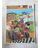 Vintage Golden Walt Disney Puzzle Frame Tray Mickey and Minnie Race 12 P... - $16.55