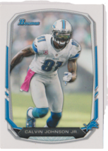 Calvin Johnson Jr  Detroit Lions Wide Receiver 2013 Bowman Card #90 HALL of FAME - $1.63