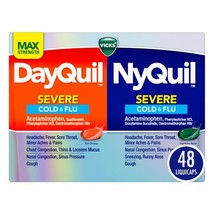 VICKS DayQuil &amp; NyQuil SEVERE Co-Pack *10/2025*, Cold &amp; Flu Medicine, Po... - $17.88