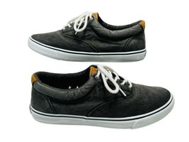 Sperry Striper II Cvo Salt Washed Black Mens Sneakers Size 16 Wide Sts22513 - $17.79