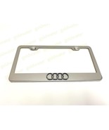 3D 4 RING AudiLogo Badge Emblem Stainless Steel Chrome Metal License Frame - $22.73